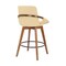Armen Living Baylor 26" Cream Faux Leather and Walnut Wood Swivel Bar Stool LCBABAWACR26 - alternate 6